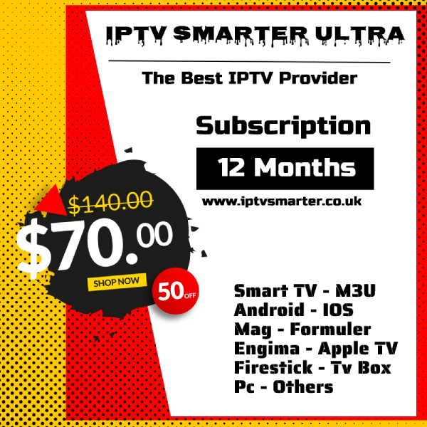 IPTV Smarter Ultra 12 Months